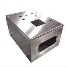 Brushed metal stabilizer enclosure with multiple top cutouts and front display window.